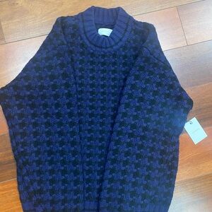 Aime Leon Dore - Houndstooth Crewneck Sweater - Navy / Black - Men’s Medium